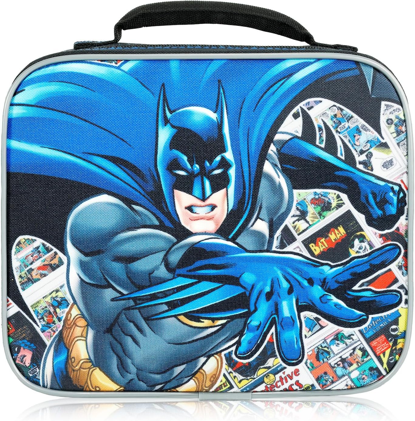 Batman Backpack with Lunch Box Set - Deluxe 11" Batman Preschool Bag and Lunch Bag, Plus More | Caped Crusader Toddler School Supplies