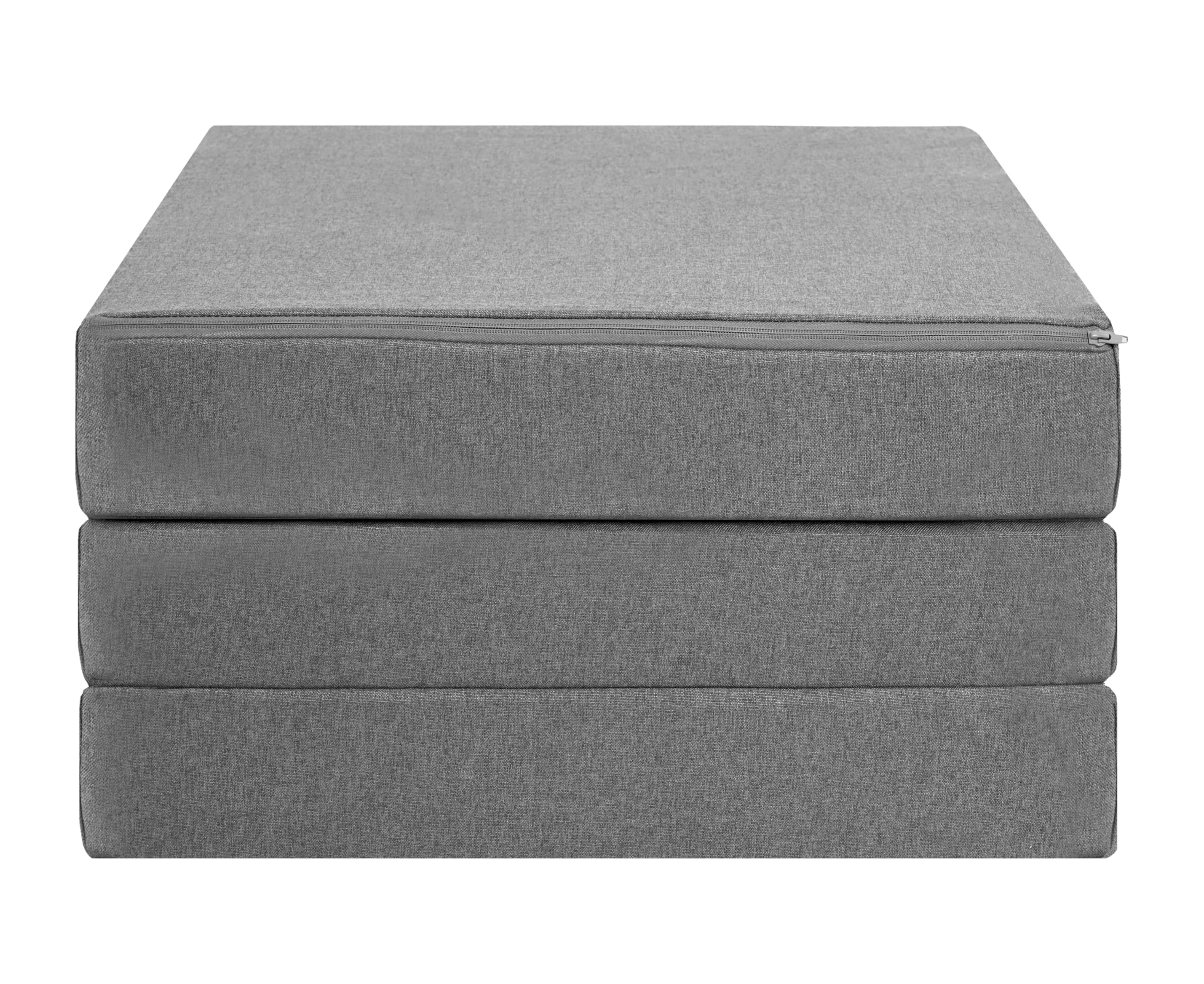 G&H CUBE Z BED Soft, Comfortable Supreme Quality Foam Fold Out Z Bed Lightweight Futon Mattress For Adults Kids Extra Guest Bed (Grey)