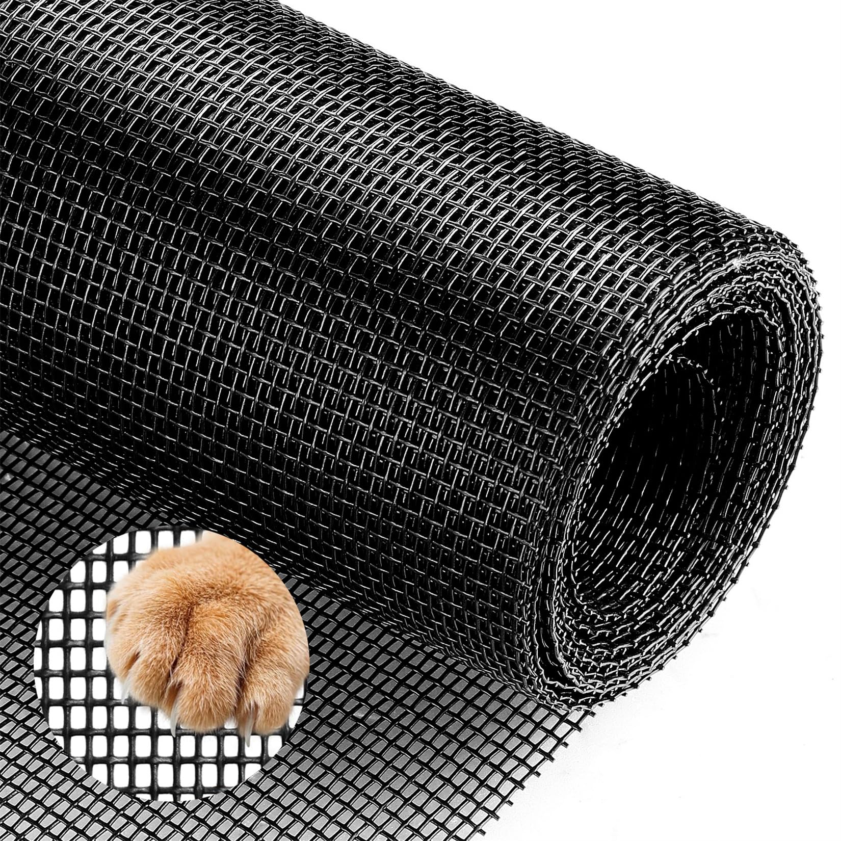 Rejilla protectora para gatos, 1,22 x 2,55 m, pantalla para mascotas, puerta, protección contra insectos, ventana, mosquitera de tela, mosquitera a prueba de gatos, mosquitera para puertas