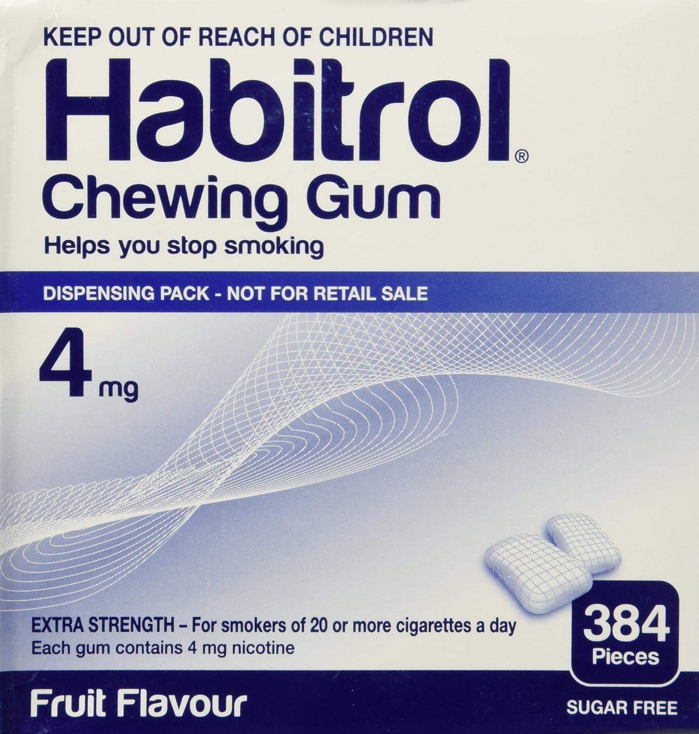 Habitrol Nicotine Gum 4mg Fruit BULK 384 pieces : Health & Household