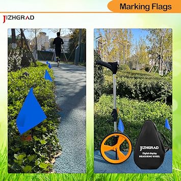 20Pack Blue Marking Flags, JIZHGRAD 15x4x5 Inch Marker Flags Use for Yard & Lawn, Boundary & Dog Training, Survey & Landscape, Sprinkler & Surveyor, Garden & Construction, High Visibility, Sturdy, Versatile, UV & Weather Resistant