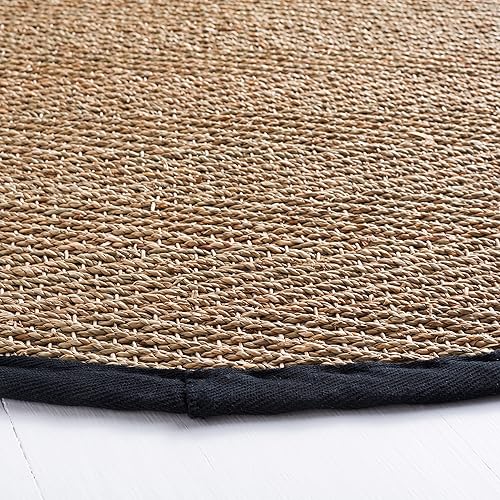 Miniatura 205 de Safavieh Colección de fibra natural NF115P - Alfombra (fibra natural), color gris, Fibras naturales beige, (Natural/Beige),Natural/Negro,Natural