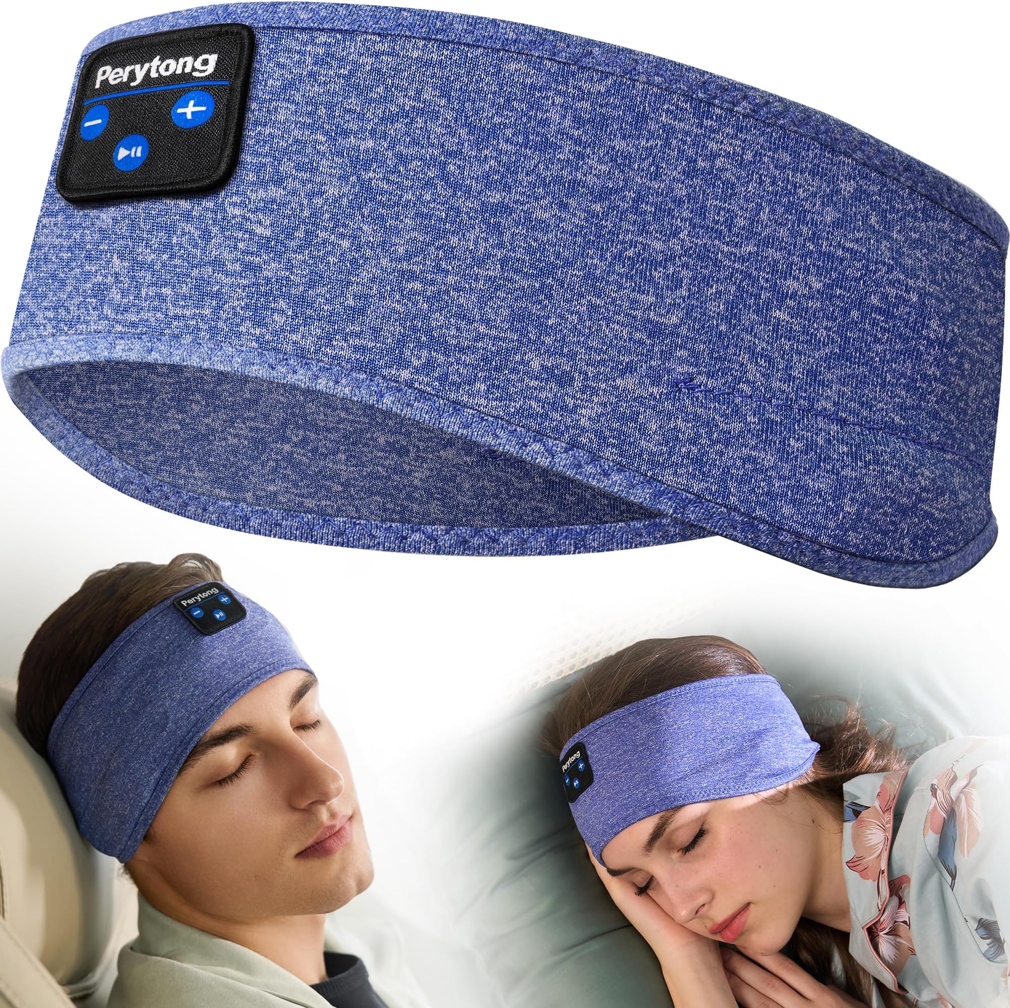 Perytong Sleep Headphones Bluetooth Sleeping Headband, Sleeping Headphones Music Sports Headphones Headband,Ultra-Soft Bluetooth Headband for Side Sleepers, Sleeping Gifts for Men Women