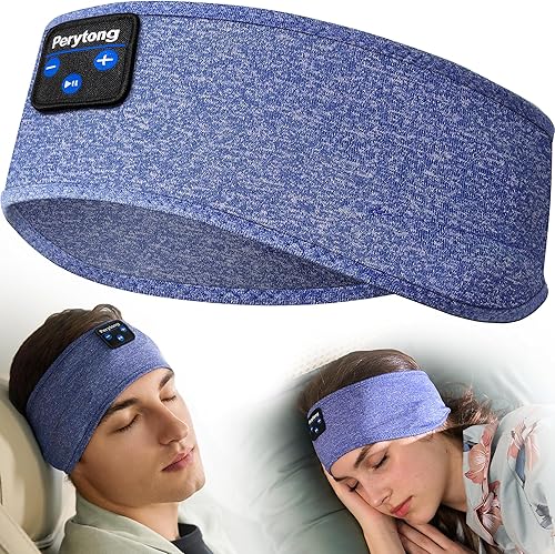 Perytong Audífonos de diadema, audífonos para dormir de Bluetooth, diadema inalámbrica, audífonos para dormir, audífonos de diadema para música para