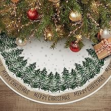 AVOIN colorlife Merry Christmas Christmas Tree Skirt 36 Inch, Snowflake Winter Holiday Tree Mat Decoration