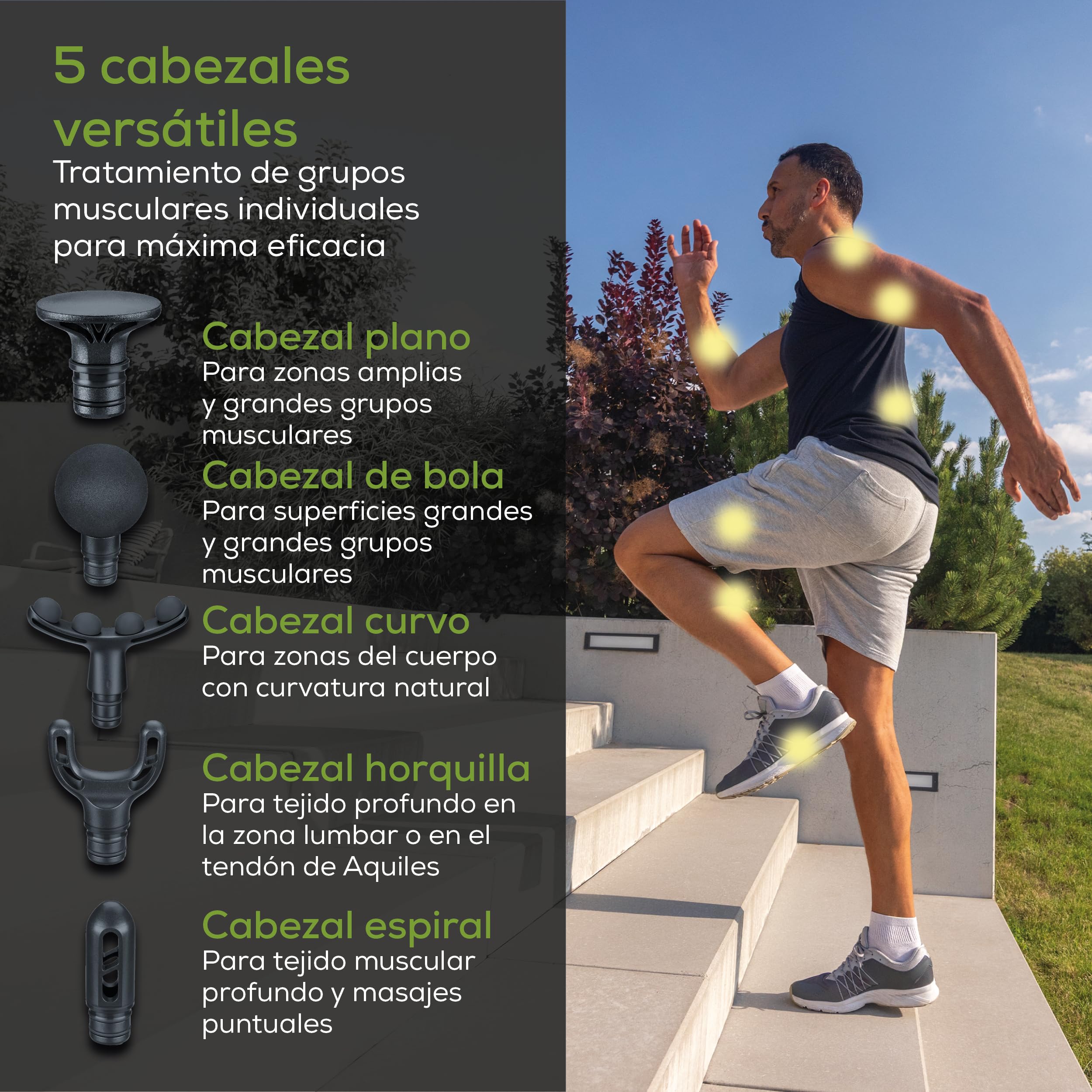Beurer PowerReload pistola de masaje, masaje de puntos gatillo para relajación y regeneración, potente dispositivo de masaje muscular con 5 cabezales, 5 niveles de intensidad,extremadamente silenciosa
