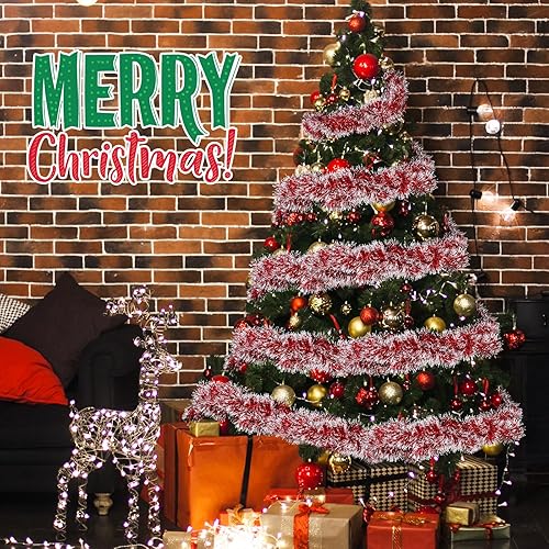 Miniatura 64 de Shappy Guirnalda de oropel negra de 90 pies, 6 rollos para decoración de Halloween, Navidad, guirnalda metálica con purpurina para bodas, fiestas