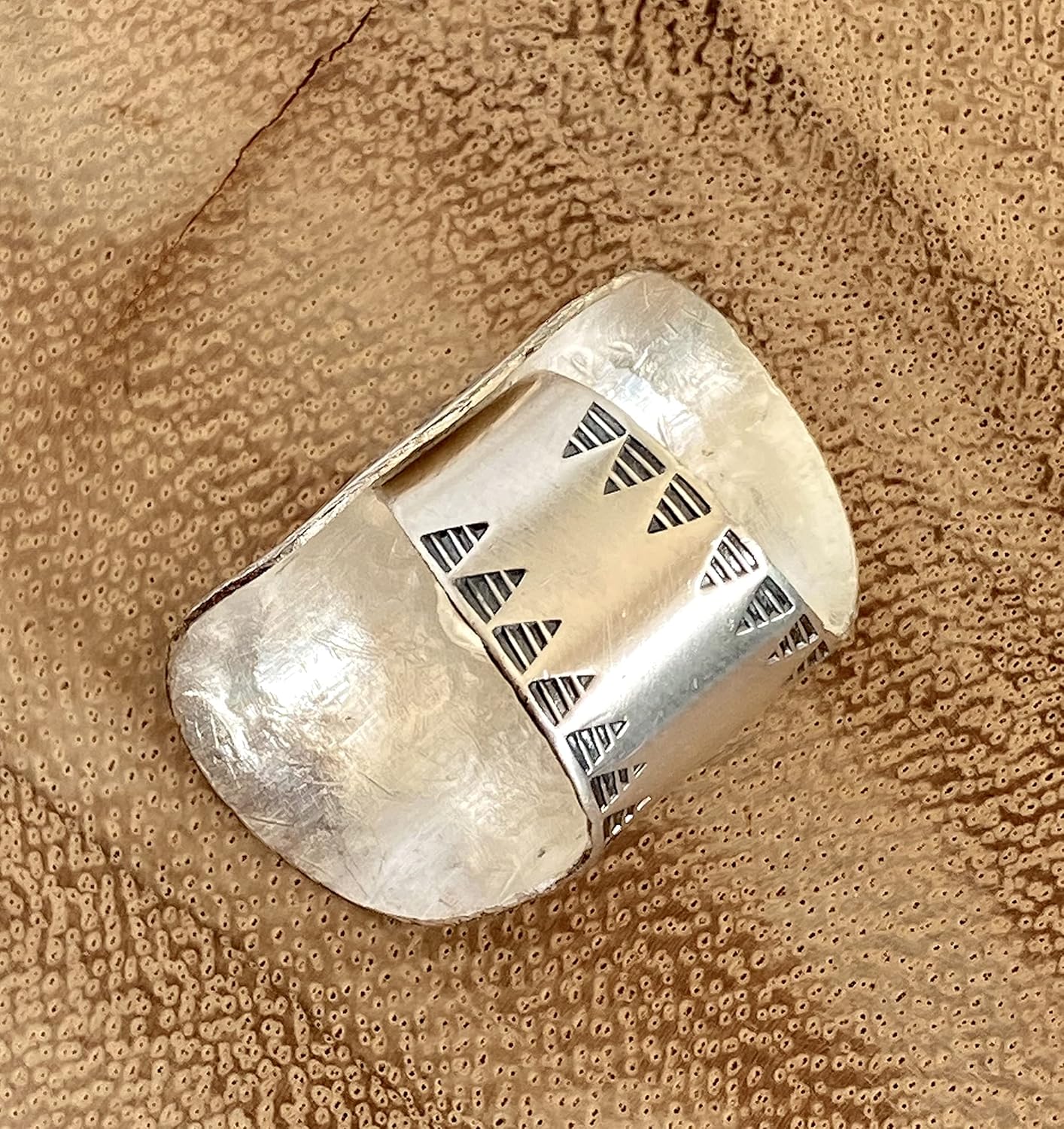 Handmade Sterling Silver Boho Wide Statement Ring with Oxidized Solar Star Mandala Pattern, Adjustable to sizes 6-11, Gypsy Tribal Hippie Symbolic Sun Ring, Gift for Her - Image 8