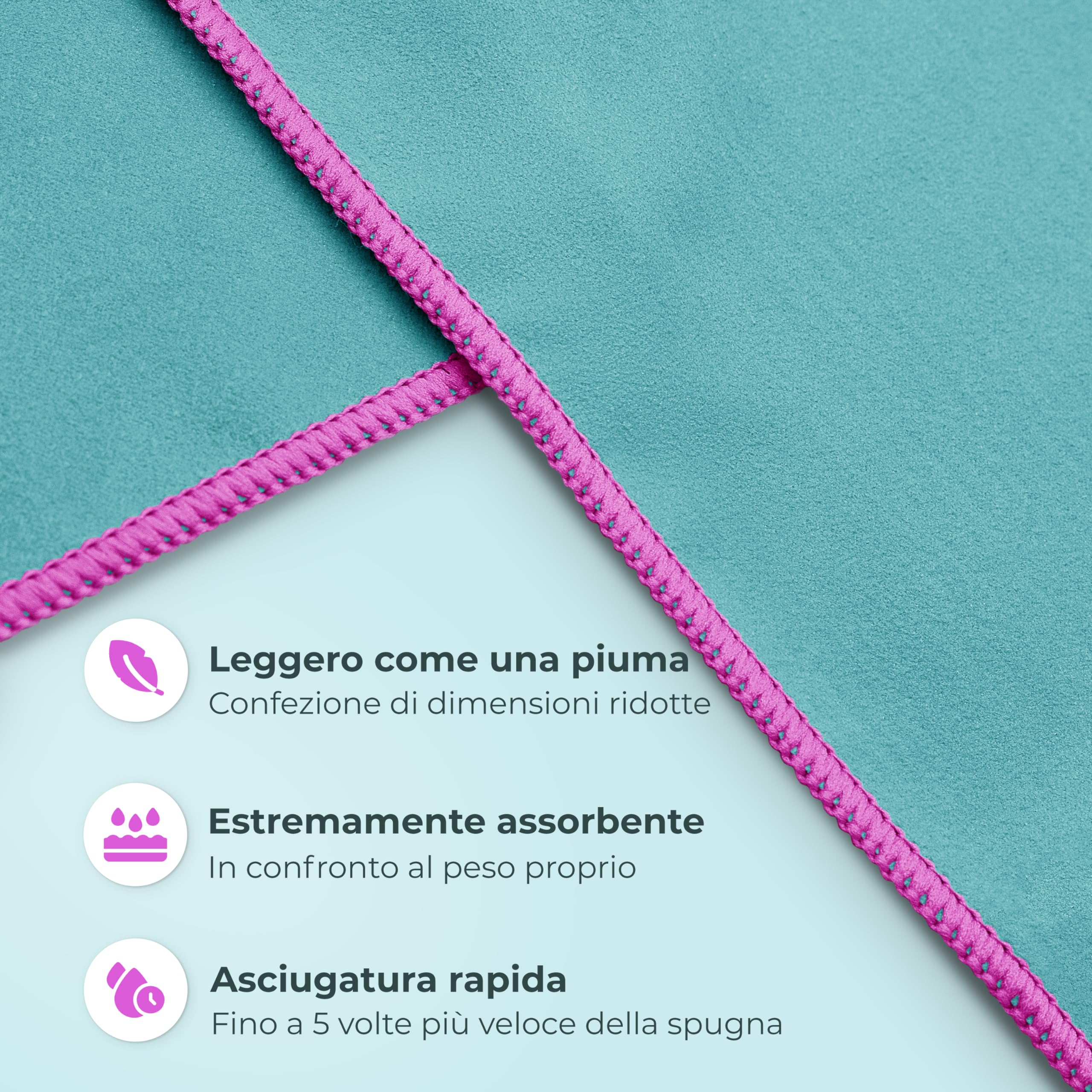 NirvanaShape Asciugamani in microfibra | assorbenti, leggeri, asciugano in fretta | Asciugamani da bagno, asciugamani da viaggio, spiaggia, asciugamani sportivi | Ideali per fitness, yoga, sauna