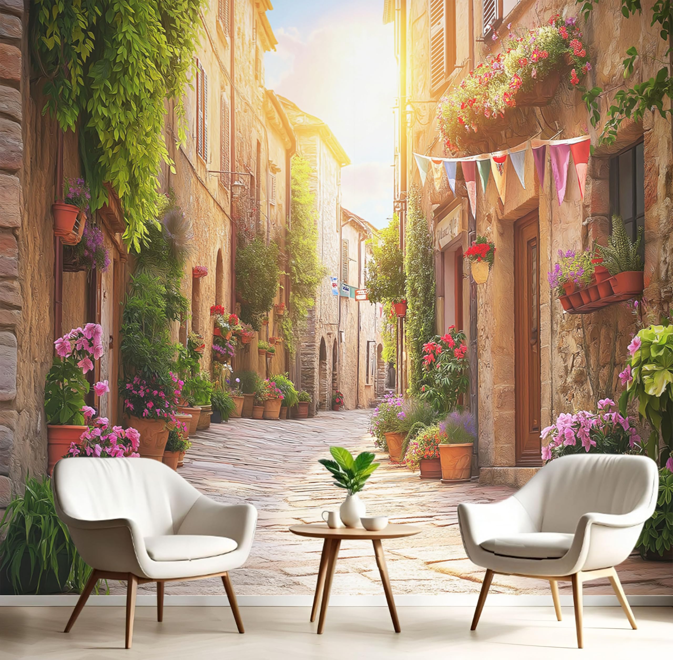 Papier peint panoramique Italie pour salon chic de 450x315 cm