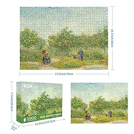 1000 Piece Puzzle for Adults - Garden With Courting Couples by Vincent Van Gogh - The Garden With Lovers Oil Painting Jigsaw Puzzle