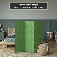 Vista 47 de Pantalla plegable de fibra tejida corta de 4 pies - Crema - 4 paneles