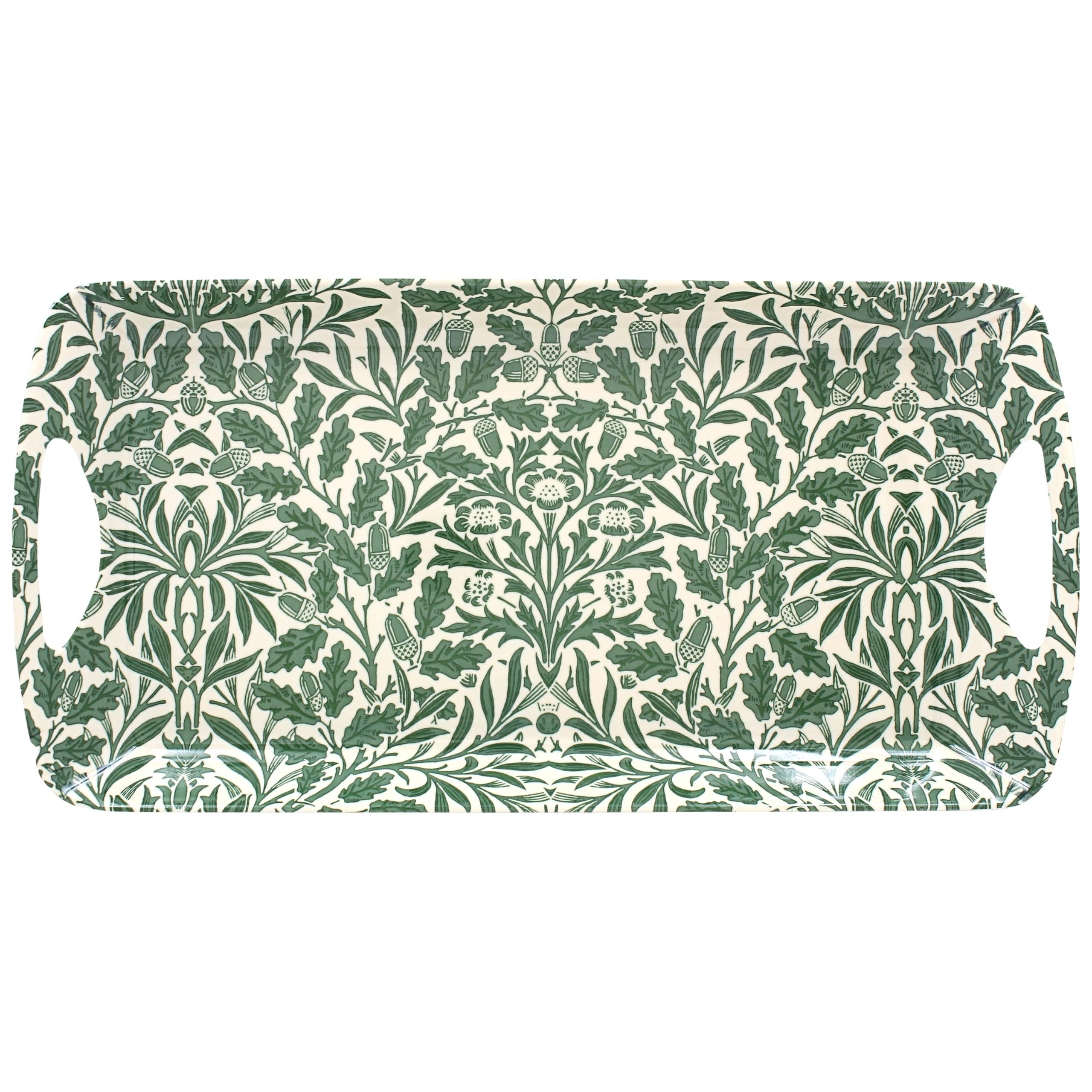 The Leonardo Collection William Morris Acorn Tray Medium for Home and Kitchen | Decorative Serving Trays for Snacks and Meals | Lightweight Dinner Tray for Food Serving | Festive Gift For Women & Men