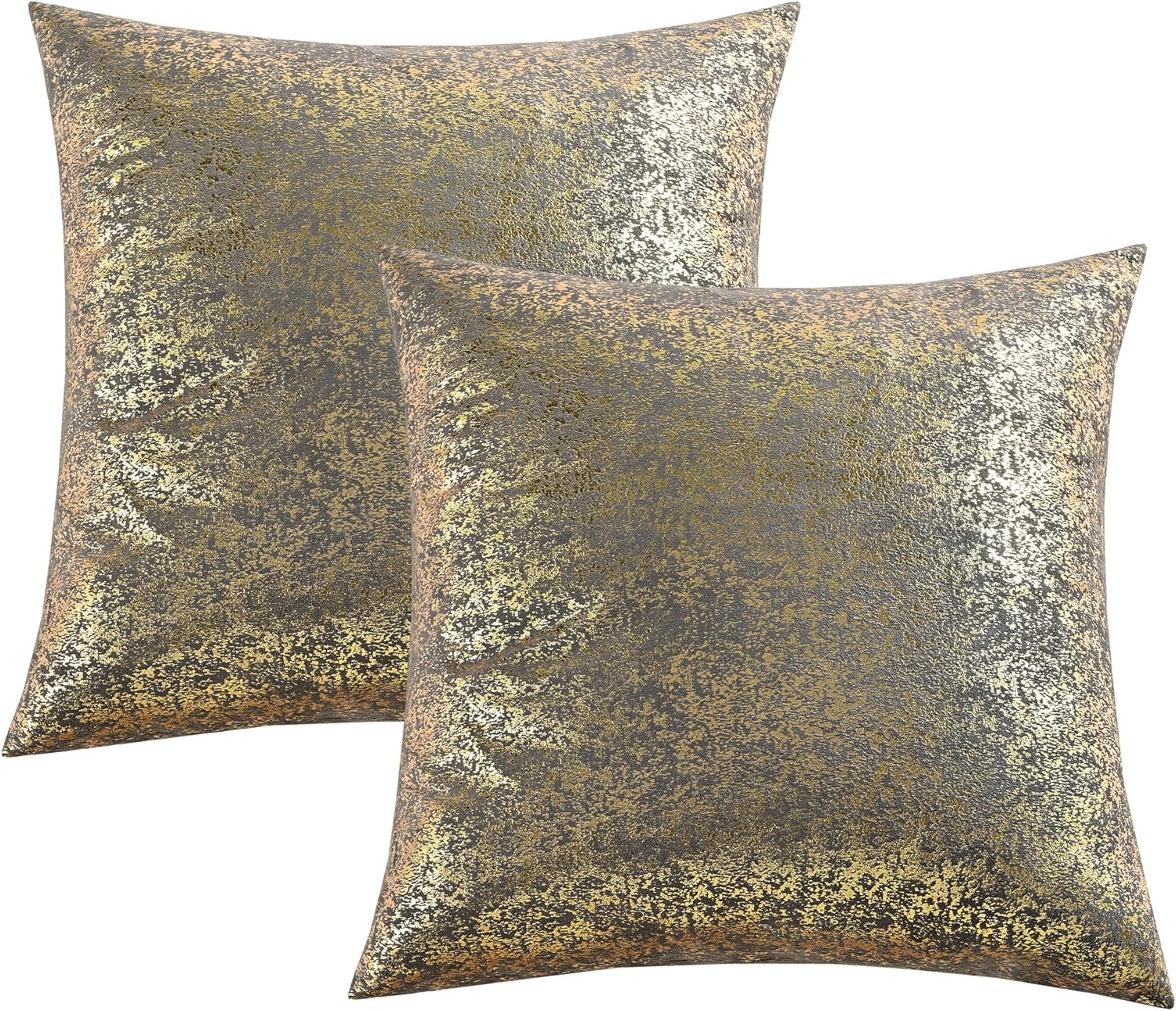 JELLYMONI Sparkling Decorative Pillow Covers Set of 2, Gold Glitter Throw Pillows Cover 16 x 16 Inch for Living Room Bed Sofa Couch, Morden Home Luxury Decor(16x16in,Gold Dark Grey) - Image 7