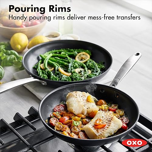 Miniatura 6 de OXO Softworks - Juego de ollas y sartenes de 13 piezas, revestimiento antiadherente de diseño alemán de 3 capas, sartenes, cacerolas, sartén, olla,