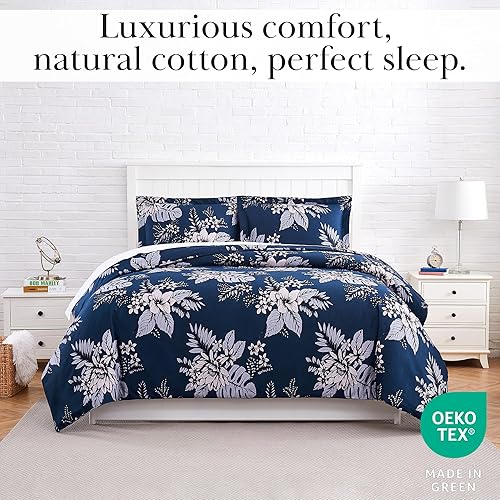 Miniatura 9 de Southshore Fine Living, Inc. Juego de funda de edredón de percal de algodón de 1 capa, 300 hilos, calidad premium, tamaño King y California King,