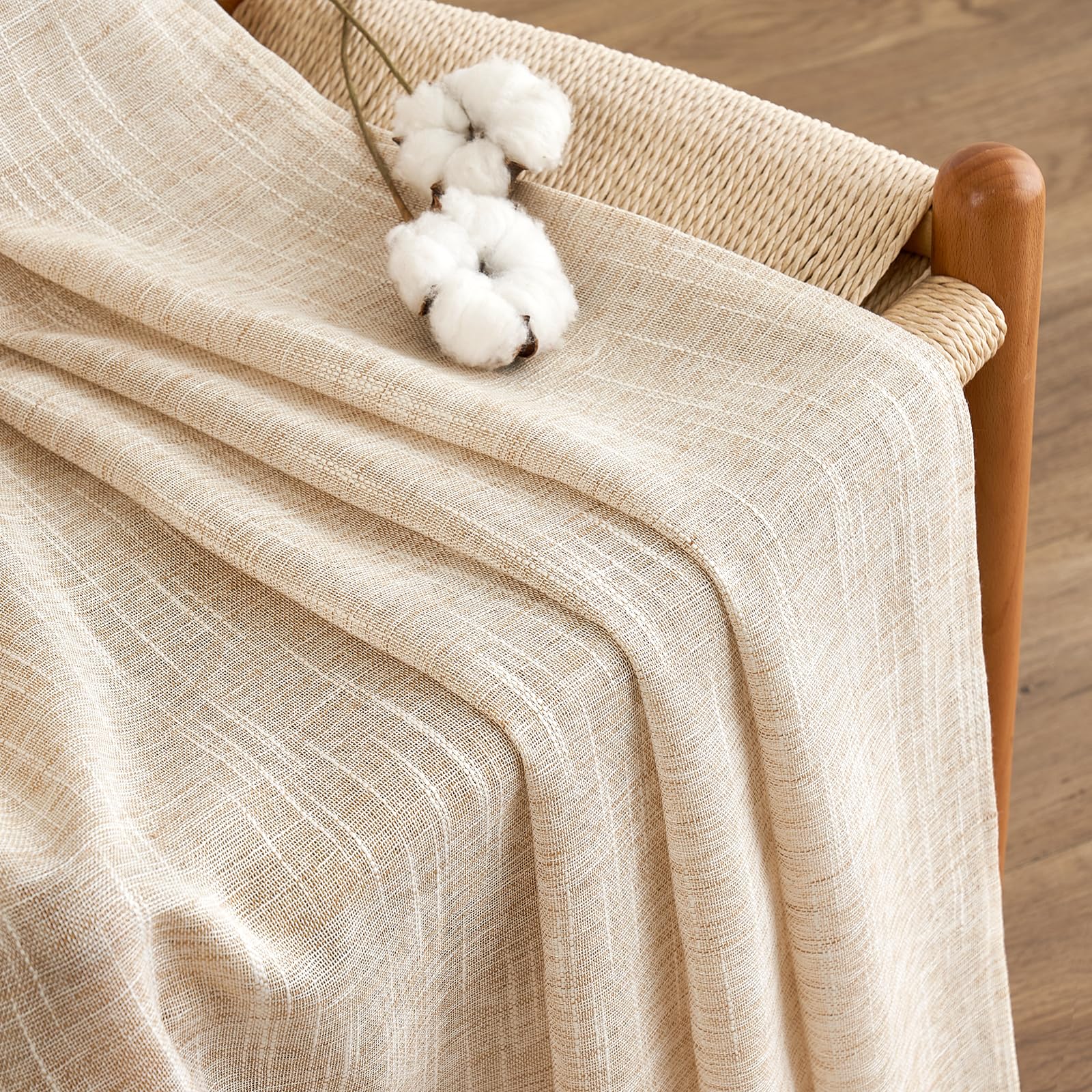 EMEMA Trasparente Tende Lino Voile Tenda con Occhielli a Traslucido Tende Moderne a Vela per Porte Balcone Adatte per Soggiorno Camera da Letto 2 Pannelli 140x260 cm Bianco Sporco