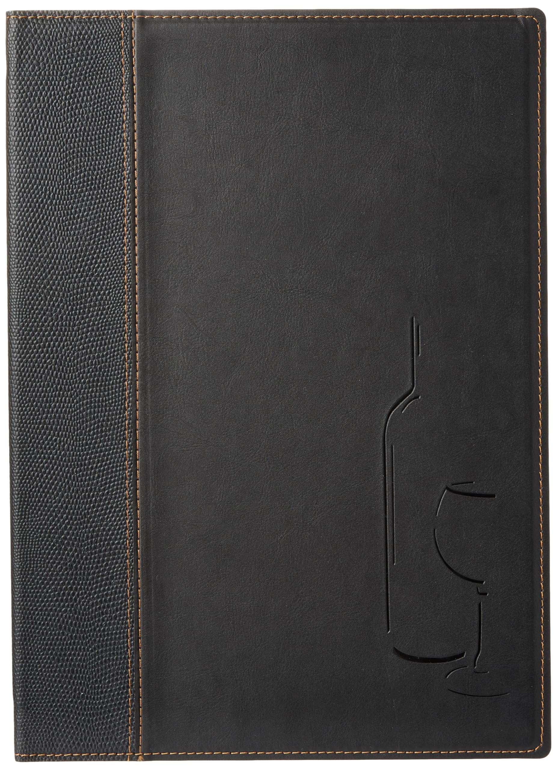 Securit Trendy Range Menu Holder A4 with 2 Inserts in Faux Leather Black
