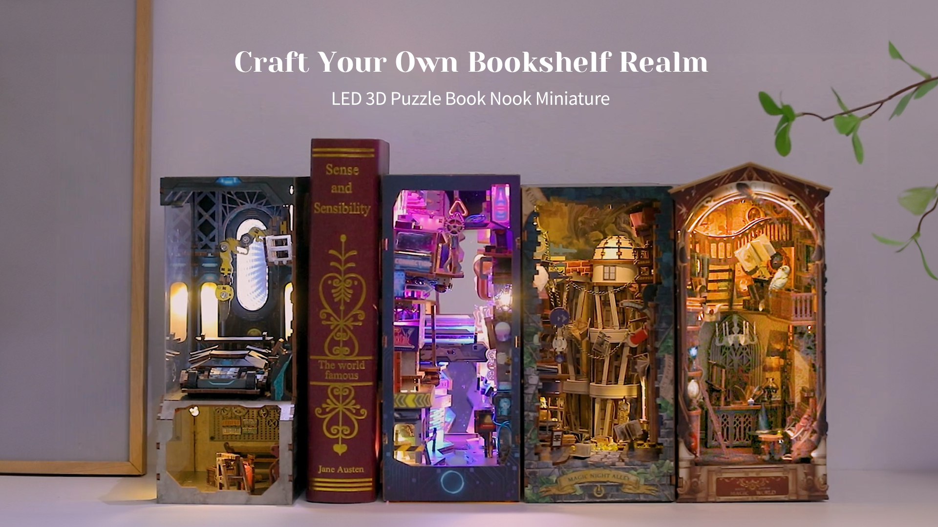 DIY Book Nook Kit-Kit de Maison de Poupées Miniatures avec Meubles et