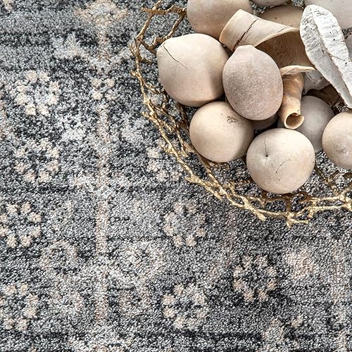 Miniatura 6 de nuLOOM Alfombra vintage tribal Bessie de 4 x 6, gris