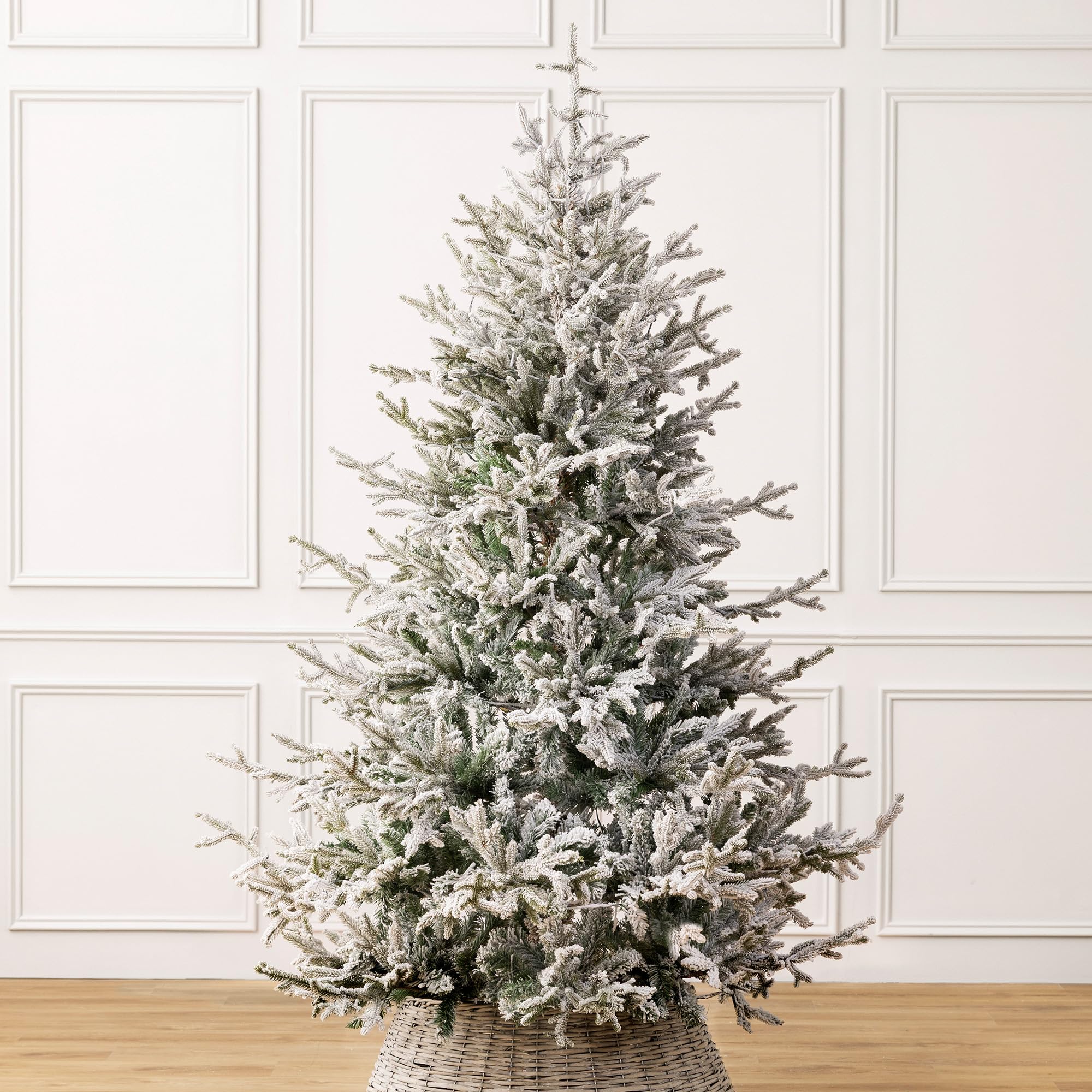Christow 6Ft - Snowy Fir Flocked Verbier Fir Christmas Tree, 6Ft