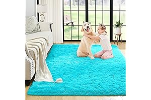 Fluffy and Cozy: Noahas Teal Blue Turquoise Shaggy Rug for a Serene Ambiance