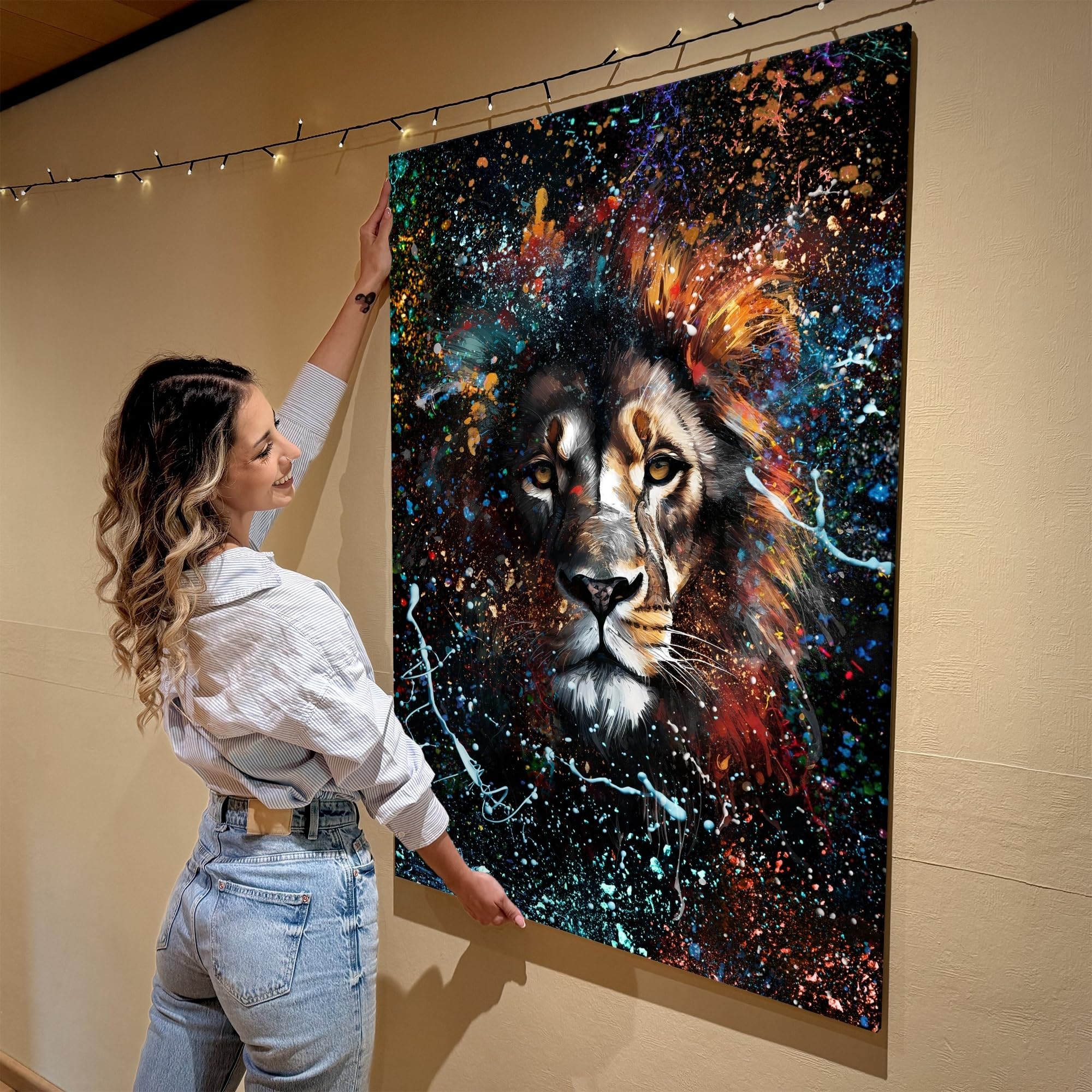 Artmazing Quadro Sir Leone Su Tela XXL – Stampa Artistica Colorata Made In Germany