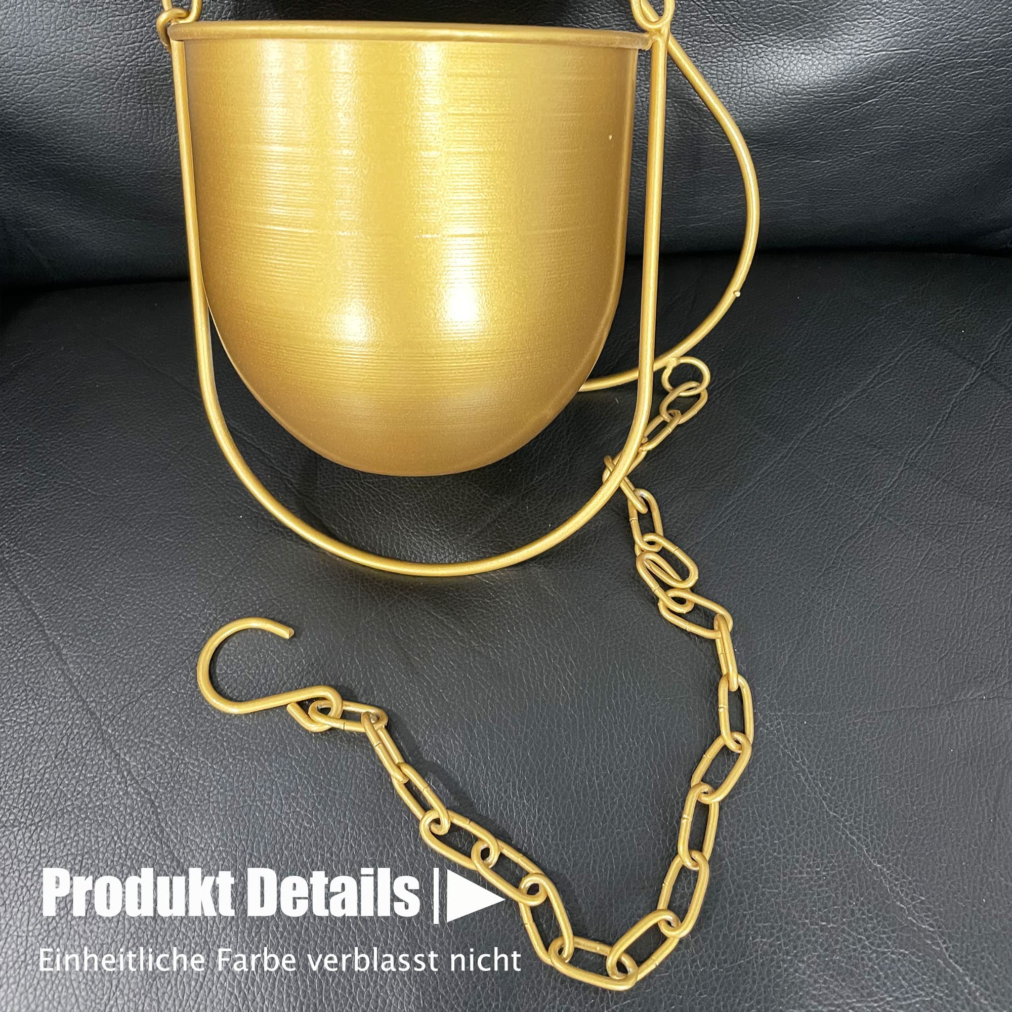 Lot de 2 suspensions pour plantes suspendues - Style bohème - Pour mur moderne et plafond - Pour plantes succulentes, herbes, petites plantes - Doré