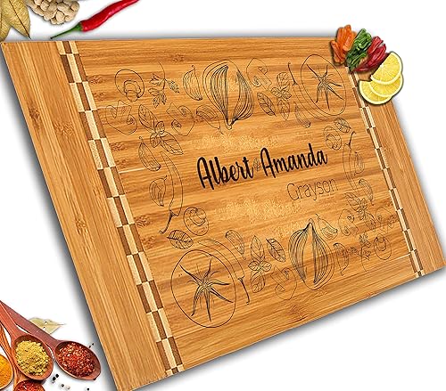 Miniatura 1 de Tabla de cortar de bambú, personalizable con tu propio texto, diseña tu propia tabla, regalo personalizado, Diseño 02