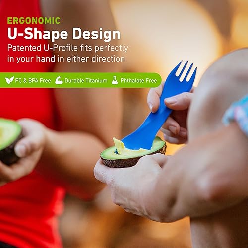 Miniatura 3 de humangear GoBites Uno Mini - Juego de 3 utensilios de viaje y campamento, utensilios de comedor portátiles y compactos, material seguro para