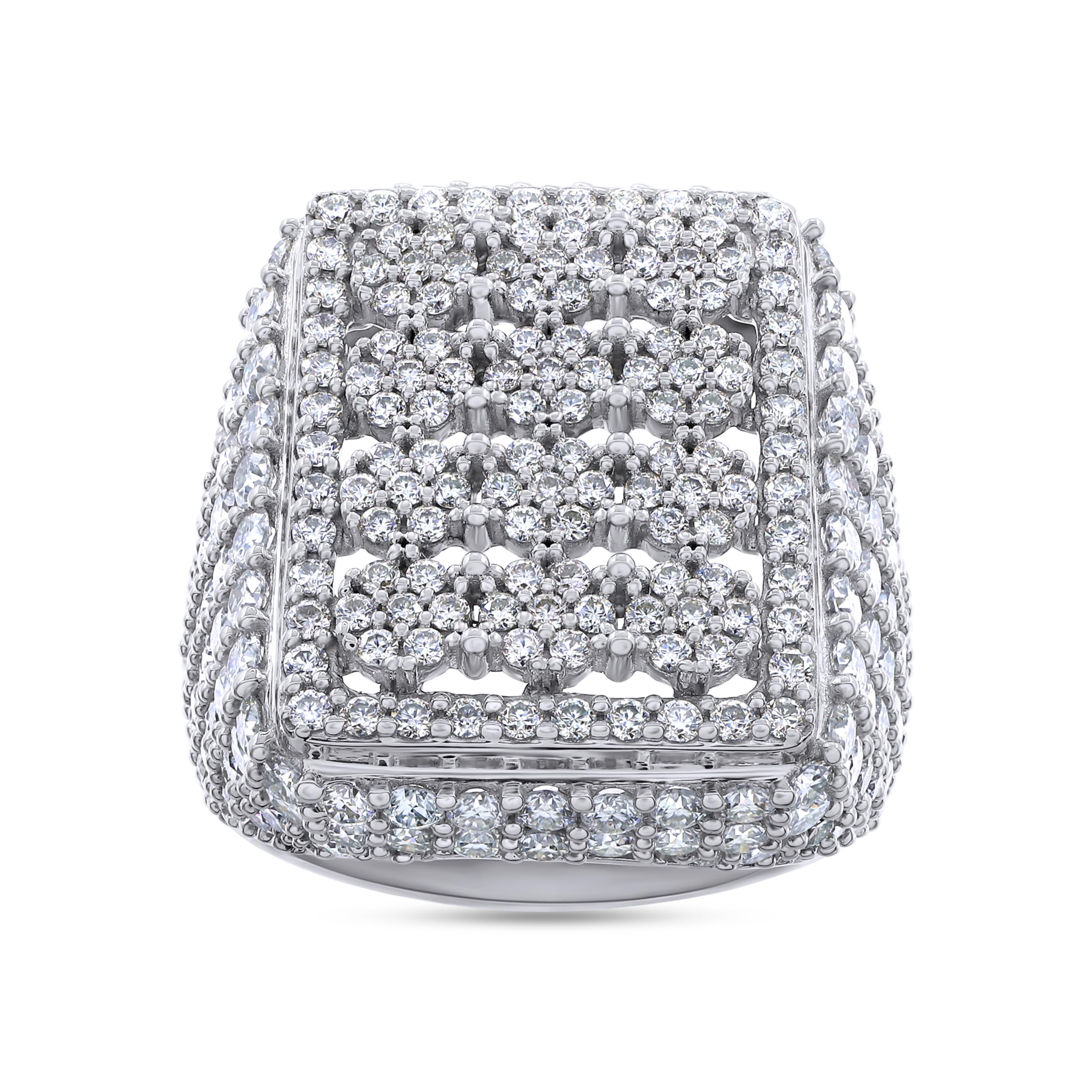 5 Carat Round Cut Lab Created Moissanite Dome Cluster Anniversary Wedding Band Ring In 10K Or 14K Solid Gold Jewelry For Men (VVS1 Clarity, 5.00 Cttw)