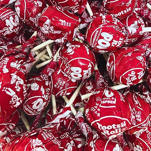 Miniatura 3 de Caramelos a granel Tootsie Pops de frambuesa roja, 120 unidades de paletas de chupones variados, paquete de aproximadamente 5.47 libras (87.50