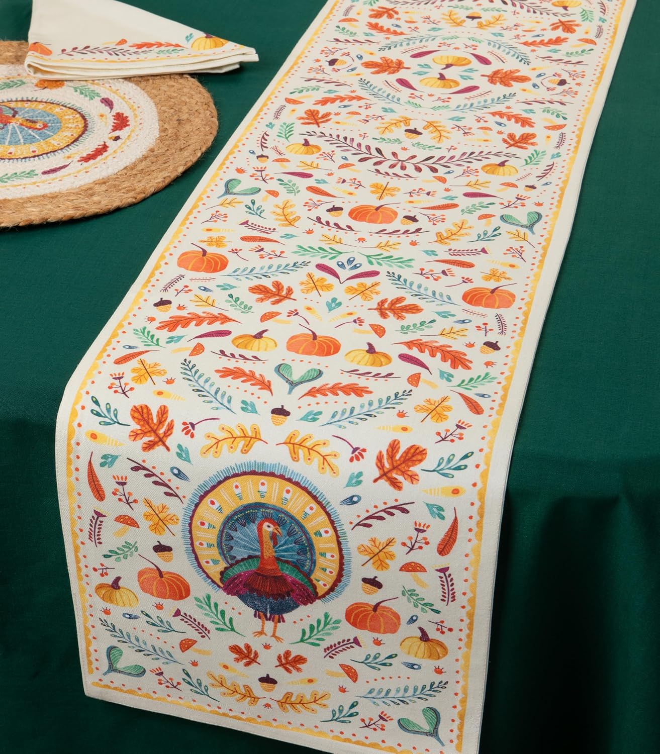 Now Designs Autumn Plenty Thanksgiving Table Runner - Festive Fall Decor for Dining Table