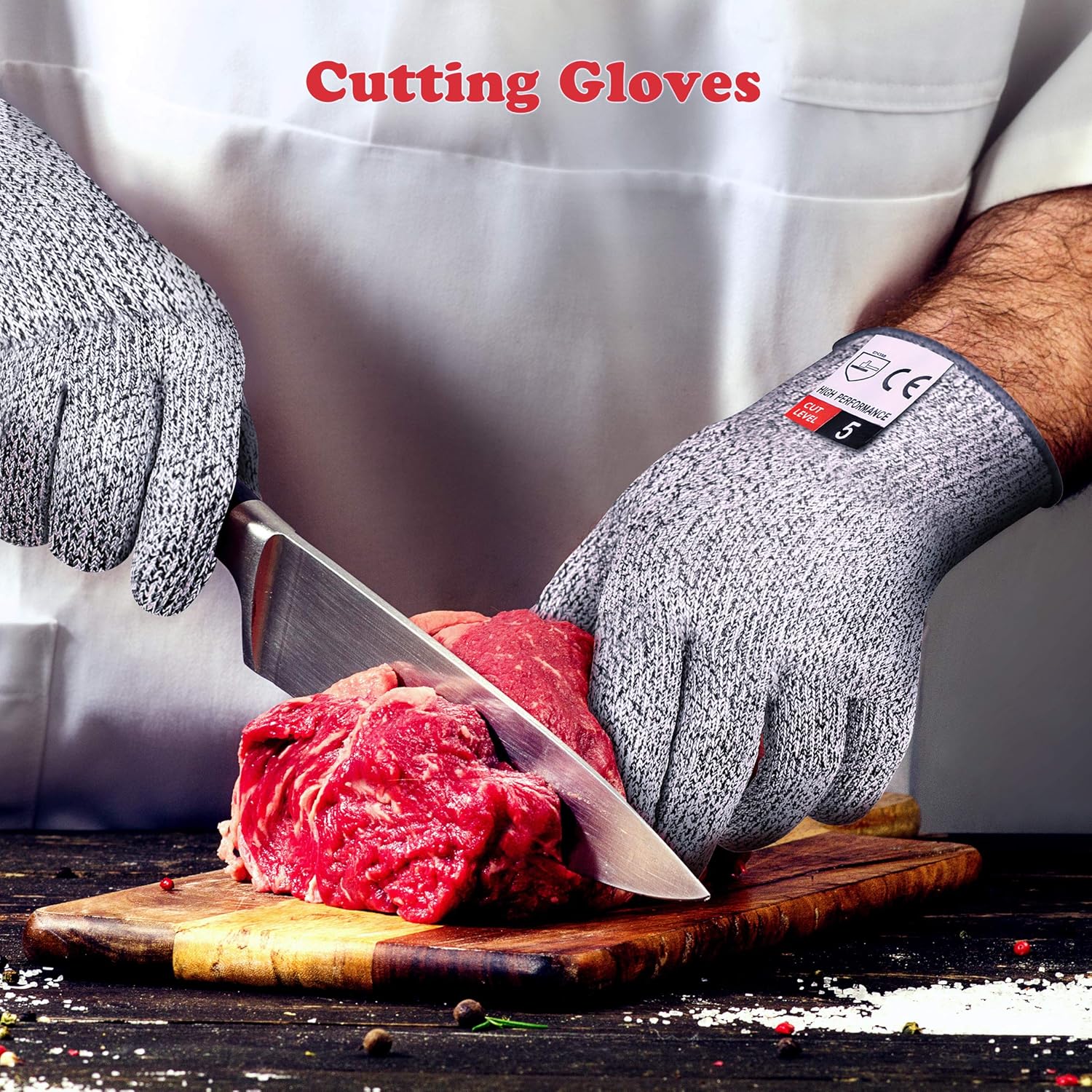 2PCS Cut Resistant Gloves, Cutting Gloves Level 5 Protection for Kitchen - Image 5