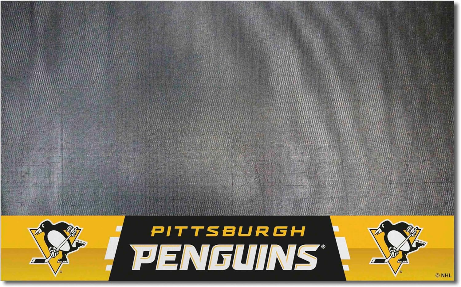FANMATS 14247 Pittsburgh Penguins Vinyl Grill Mat - 26in. x 42in. - Deck Patio Protective Mat | Oil, flame, and UV resistant
