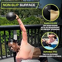 Vista 3 de ProsourceFit Weighted Toning Exercise Balls for Pilates, Yoga, Strength Training and Physical Therapy, 2 lb to 8 lb, Color Coded Negro