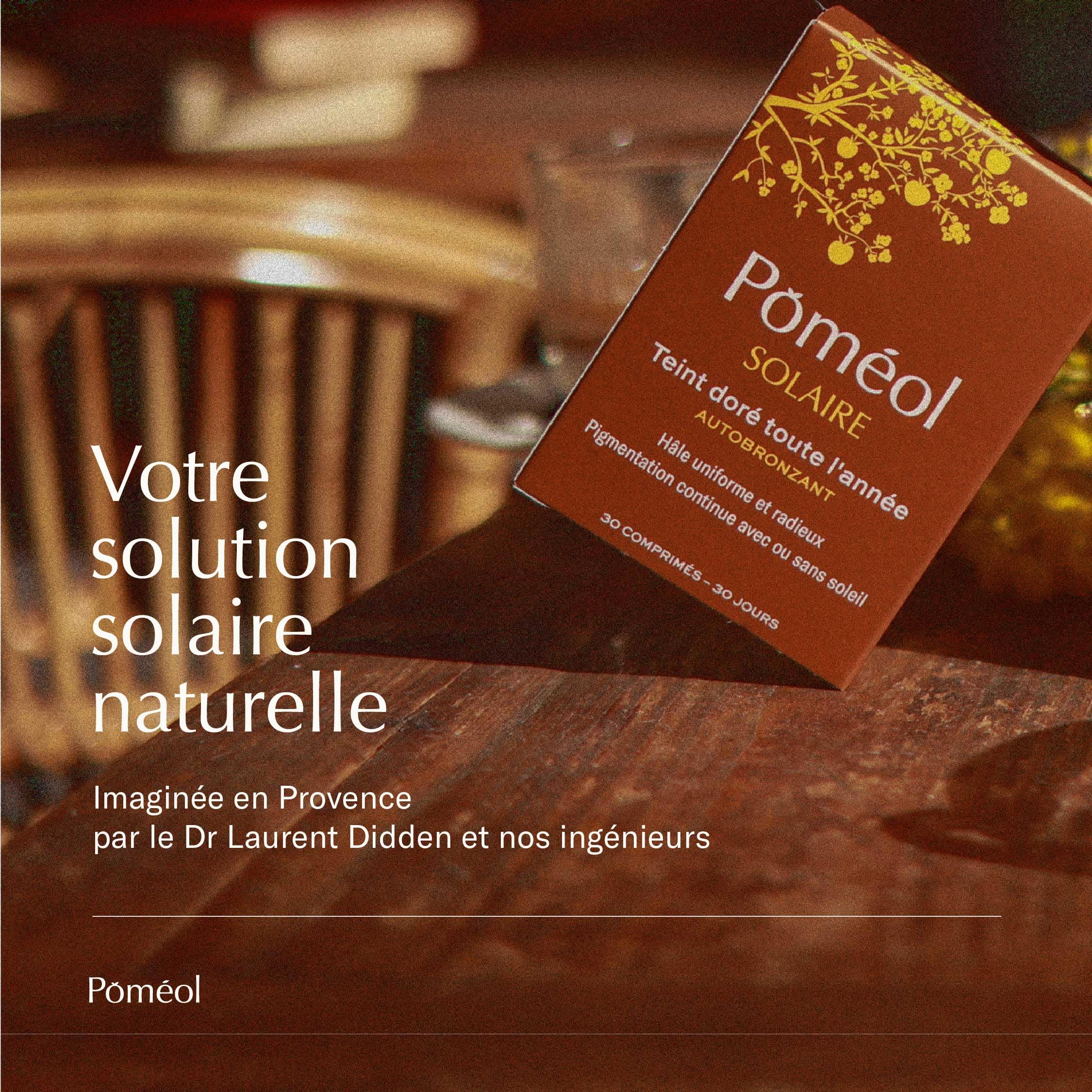 Autobronzant - Complément alimentaire ǀ Teint Hâlé Naturel & Doré sans Soleil ǀGélules ǀ 2x30 jours ǀ 4 pigments, beta carotene, Vitamines C & A, Cuivre ǀ POMÉOL