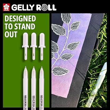 SAKURA Gelly Roll Classic White Gel Pen Set, Assorted Sizes, 3 Pack