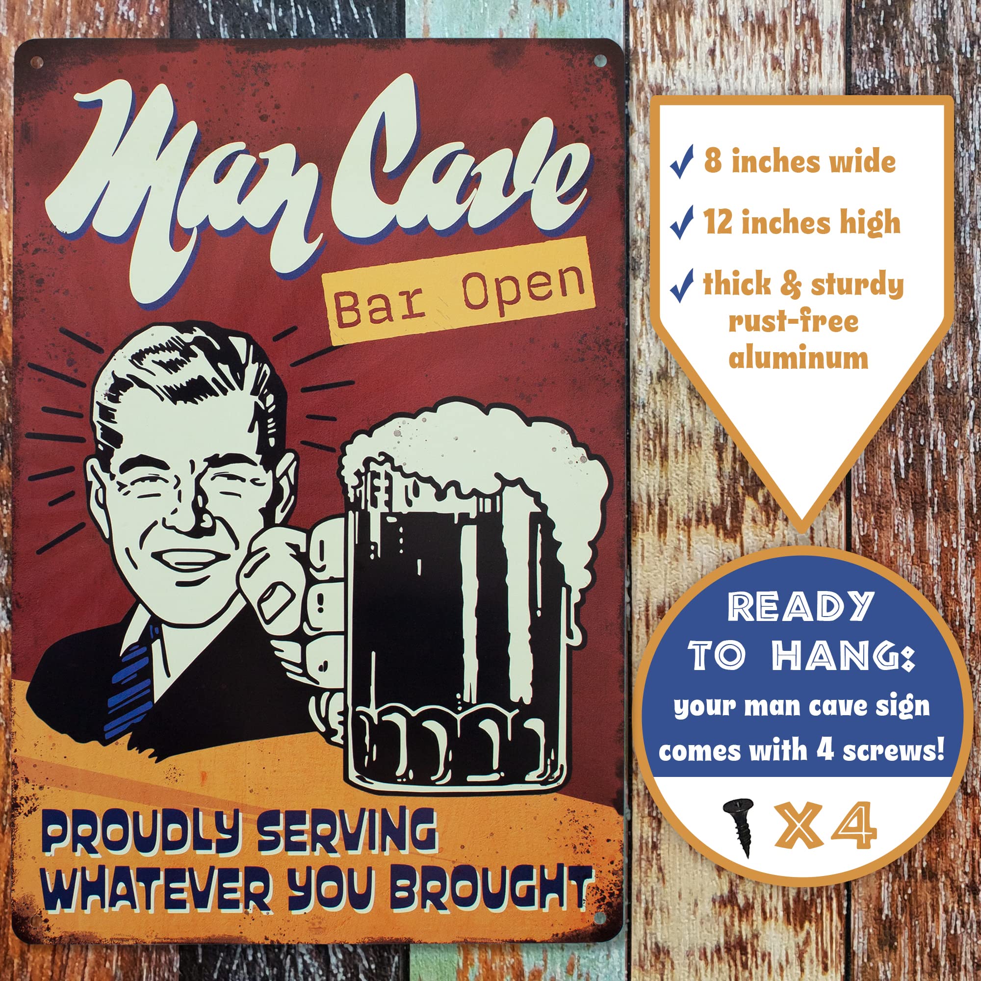 Metall Blechschild Ushuaia - 20x30 Cm Retro Wanddekoration | Für Bar, Kneipe & Männerhöhle