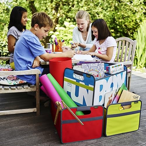 Miniatura 8 de meori, caja grande de almacenamiento plegable, Classic Collection, 8 galones, en color azul marino con lunares, para organizar y cargar hasta 65