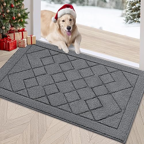 REFETONE Tapete para interiores, tapete para puerta delantera y trasera, 32 x 40 pulgadas, parte trasera de goma antideslizante, tapete absorbente y