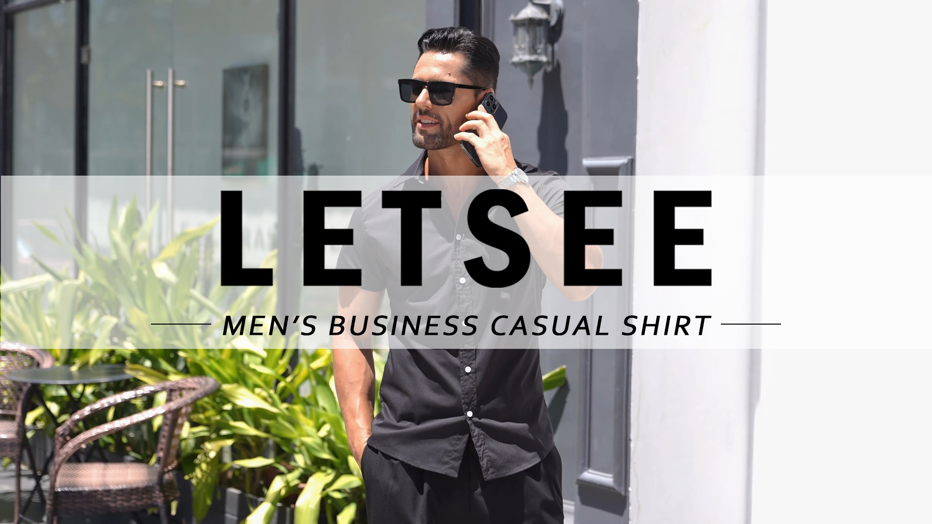 LETSEE Mens Business Casual Shirt