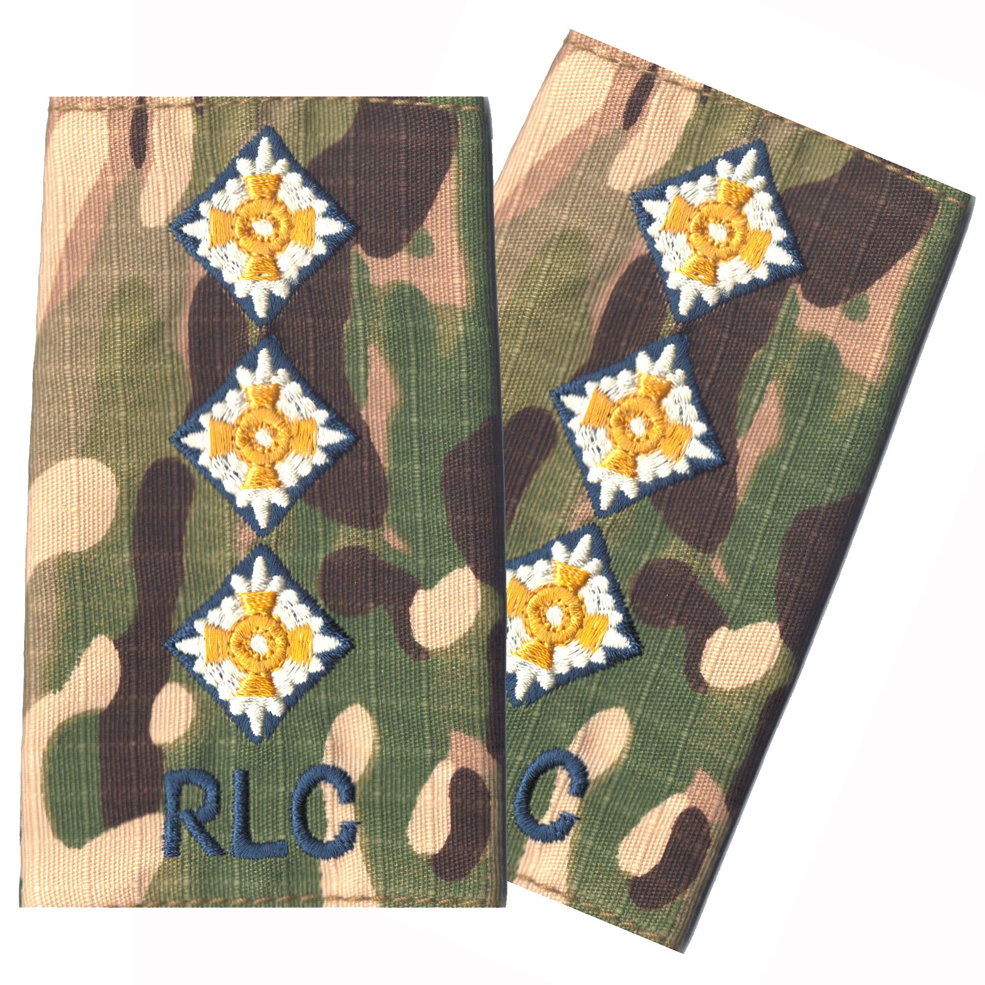 Pair RLC Blue on Multicam/MTP Match Captain Rank Slides/Epaulettes