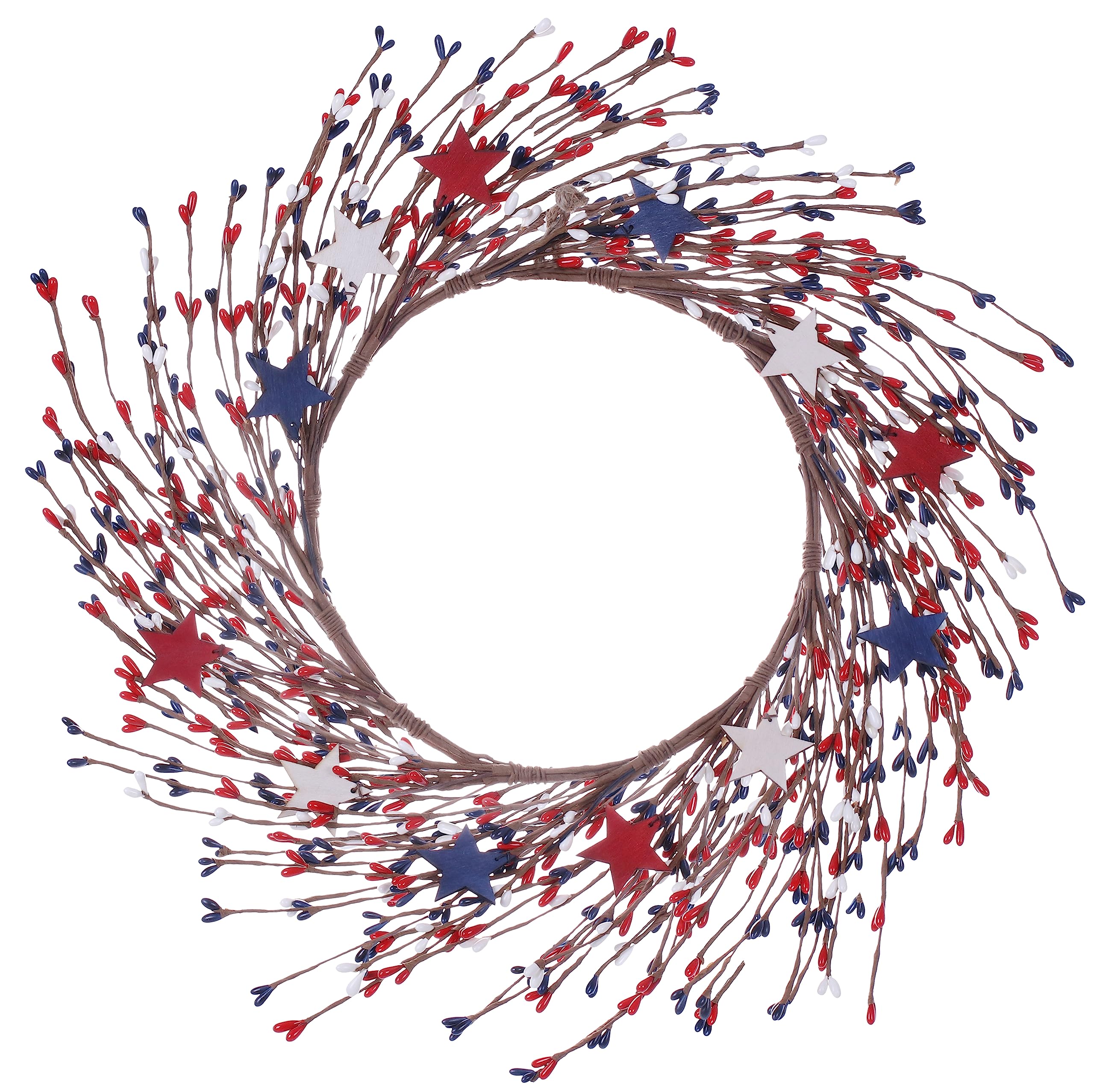 Photo 1 of **NONREFUNDABLE**FOR PARTS OR REPAIR**SEE NOTES**
Yawwind 4th of July Patriotic Wreaths for Front Door, 15inch Handmade Red White and Blue Berries Wreath, Memorial Day Independence Day Wreath for Front Door Patriotic Wreath Decorations