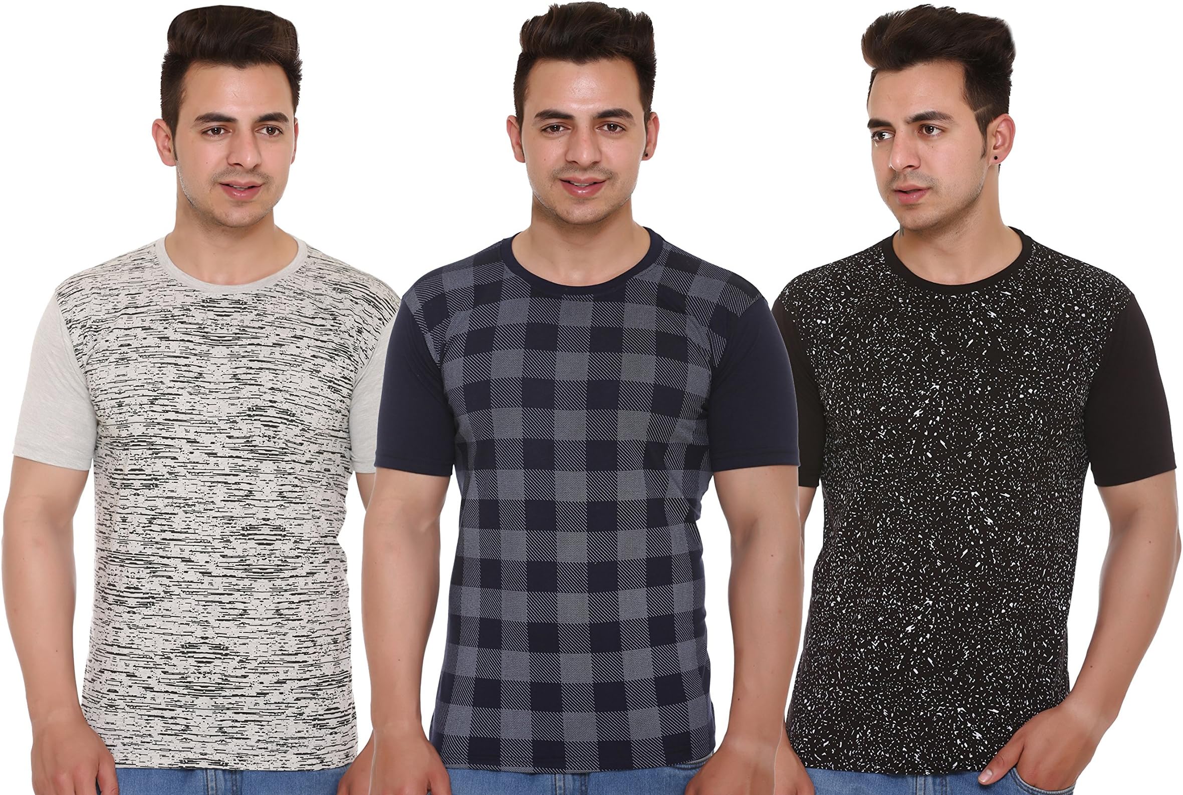 Men T-Shirt (104MPrtd3_XNK38-$P_Pack of 3)