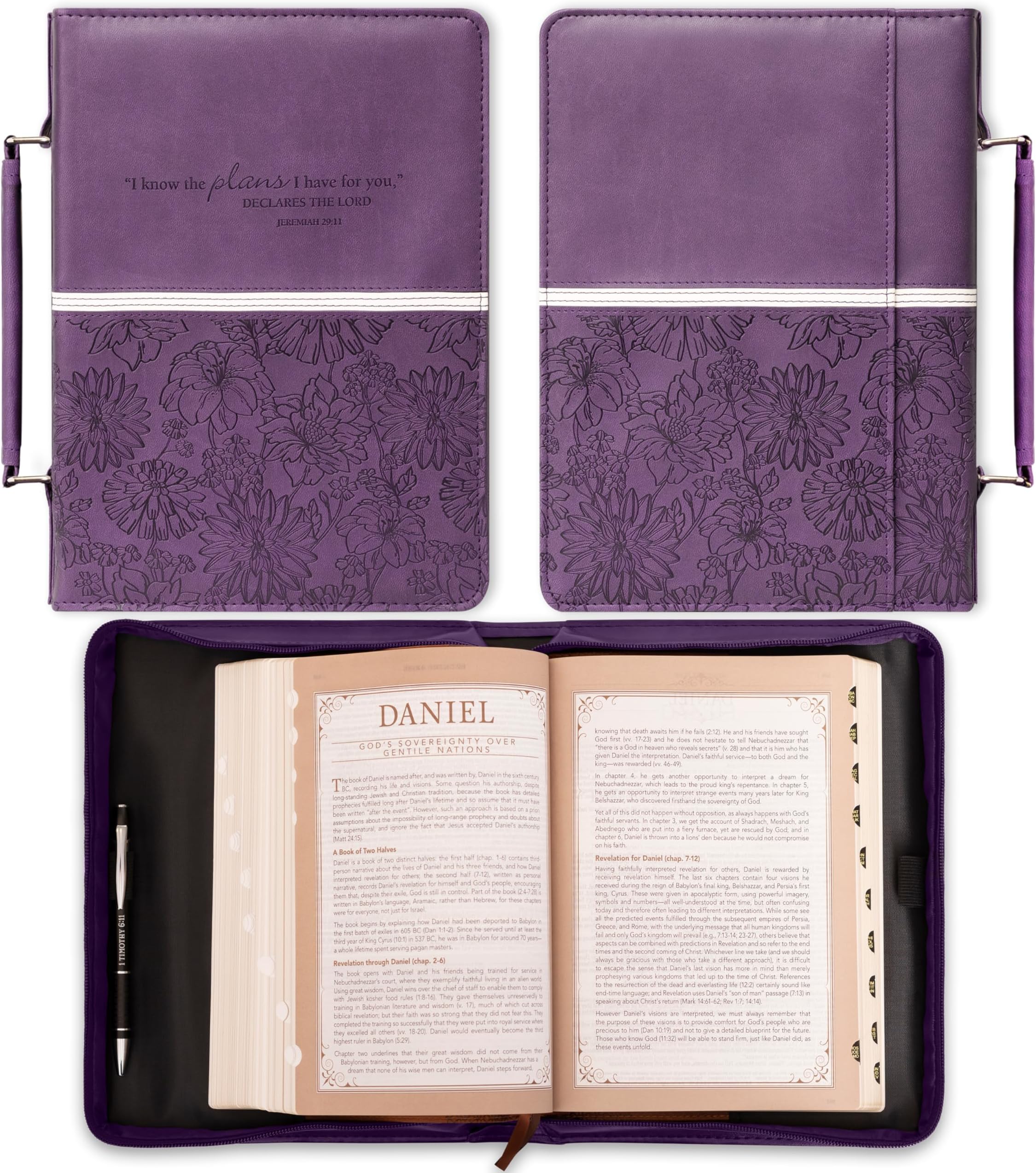 PURPLE TRENDY LUXLEATHER LARGE BIBLE COVER