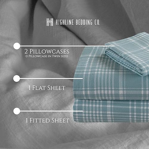 Miniatura 2 de Morgan Home Fashions - Sábanas de franela turca de algodón 100% cepillada para comodidad suprema, bolsillos profundos, cálidas y acogedoras, ideales