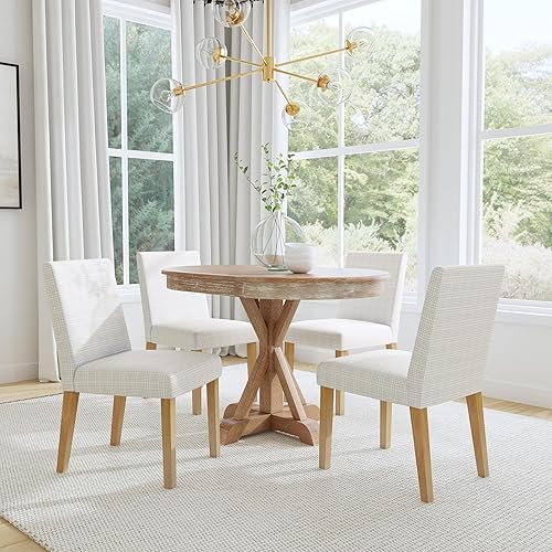 Miniatura 118 de HomePop Parsons - Silla clásica tapizada para comedor Gris ceniza,Azul Demask,Marrón Boucle (paquete individual),Marrón (Brown Damask),Marrón (Brown