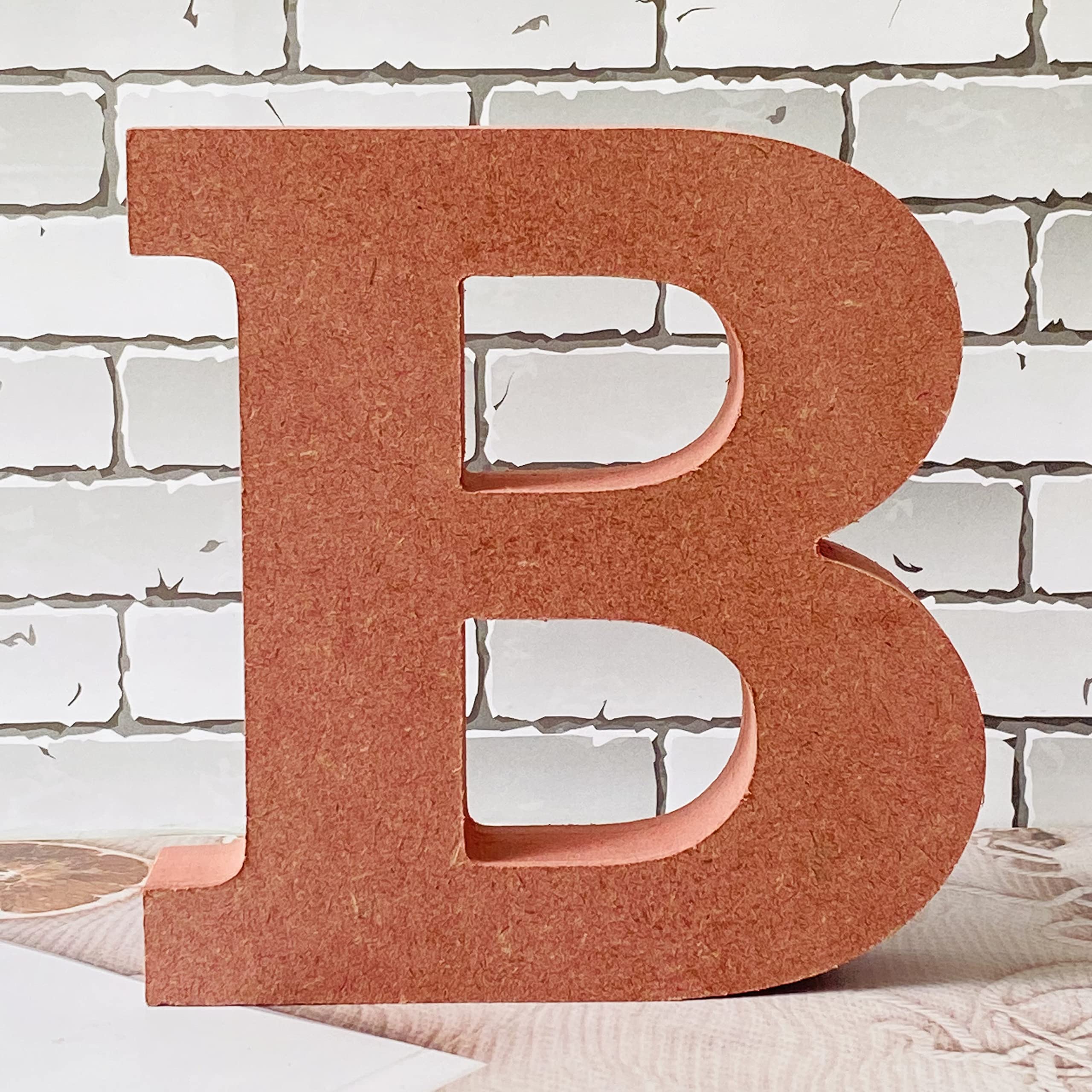 B Jumbo Alphabet MDF 6inch x 5.75inchx1inch Thick and Strong DIY Raw Base by Get Inspired