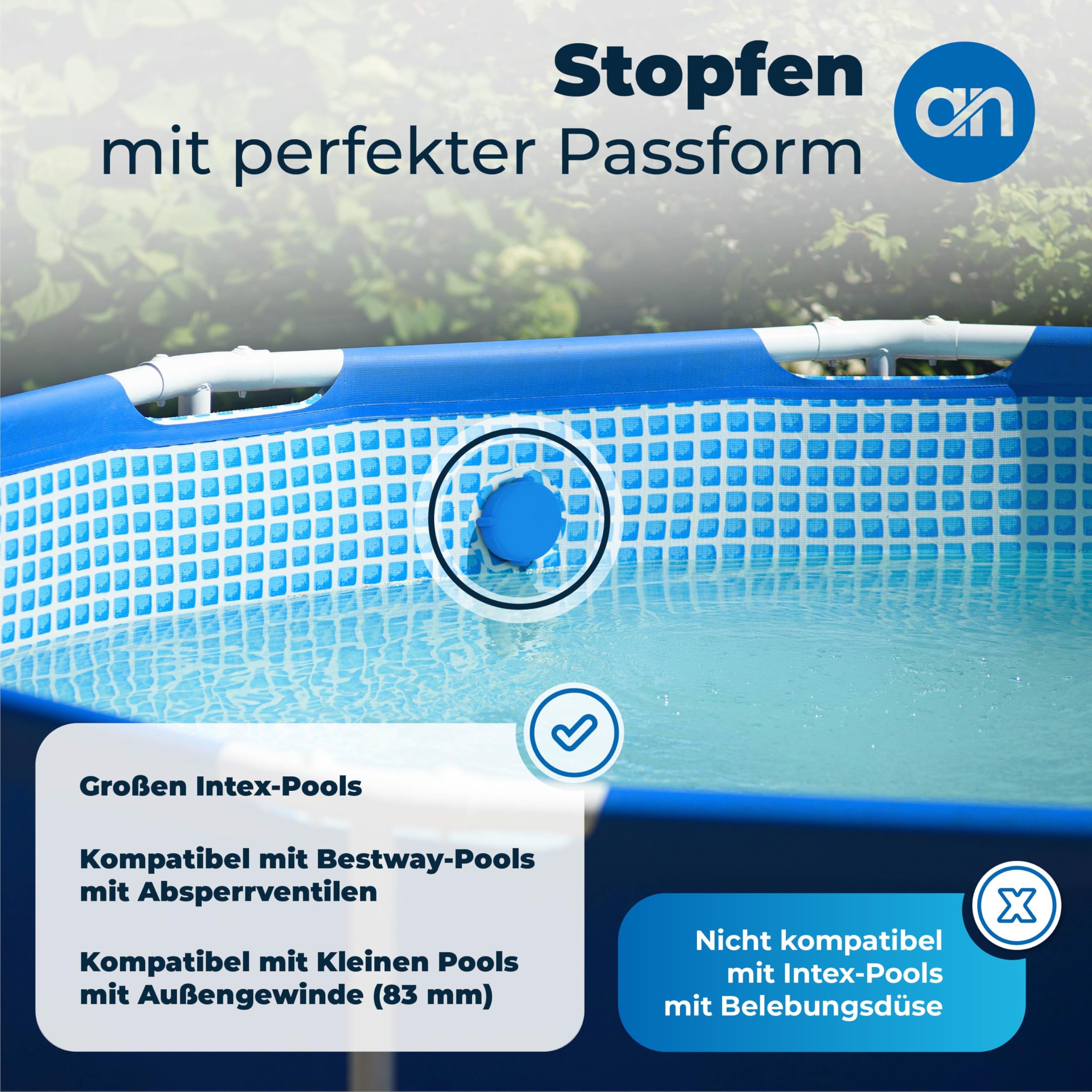 anetos Winter closure set for Intex and Bestway pools - 100% leak-proof - 2 pieces with matching seals - Image 3